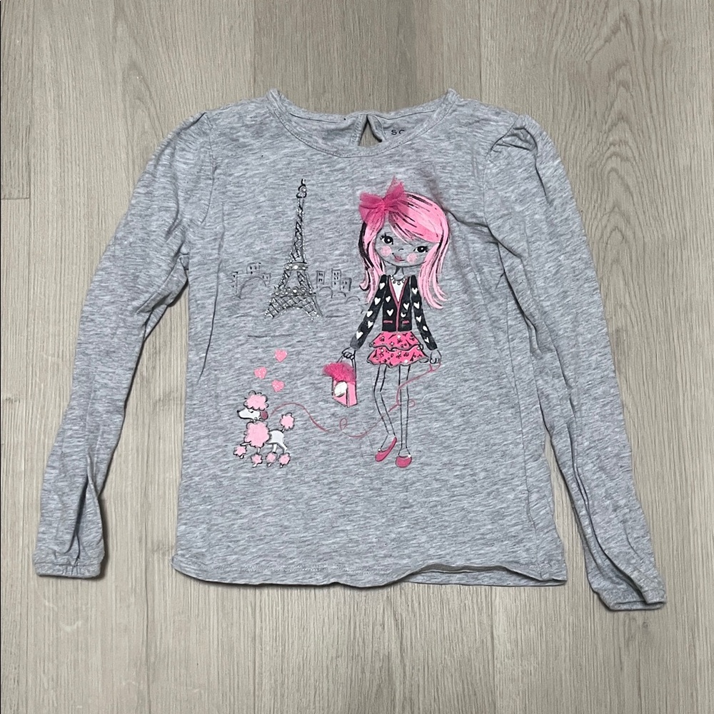 Sonoma Gray Long Sleeve Tee with Pink Graphic